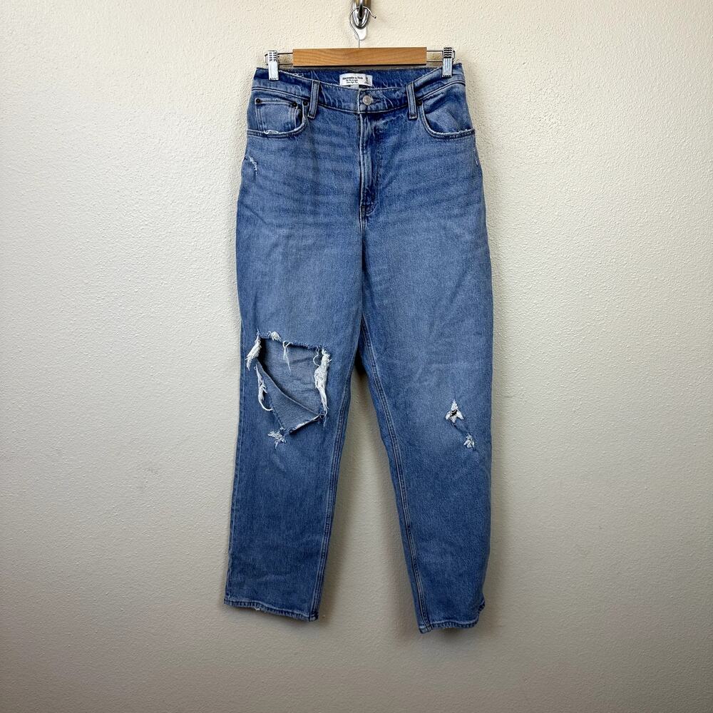 Abercrombie & Fitch 90s Straight Ultra High Rise Light Wash Sz 29 / 8 R